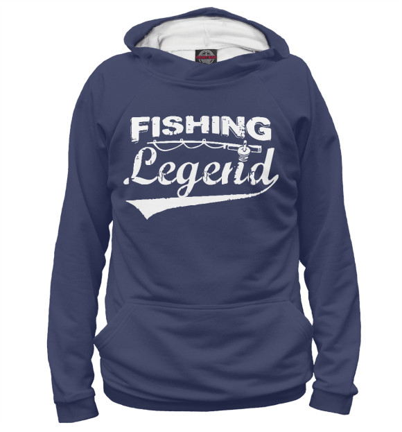 Худи для мальчика с изображением Fishing legend цвета Белый