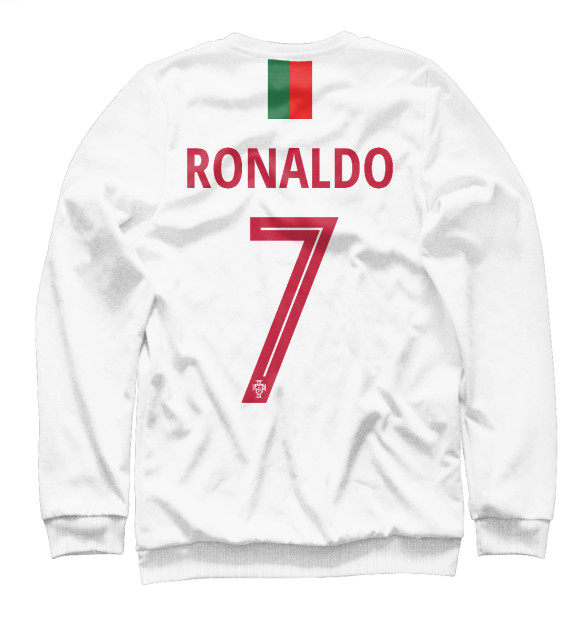 Мужской свитшот с изображением Криштиану Роналду - Сборная Португалии цвета Белый