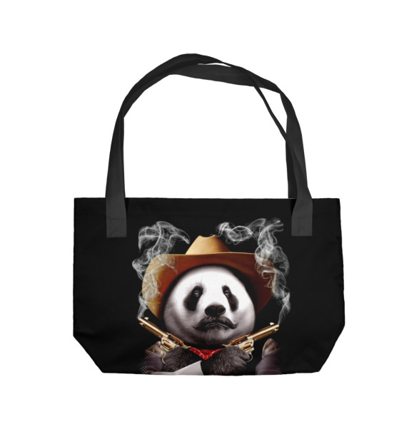 Пляжная сумка с изображением Панда шериф цвета 