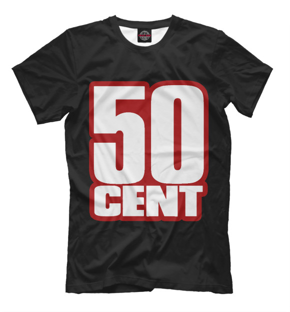 Мужская футболка с изображением 50 Cent цвета Черный