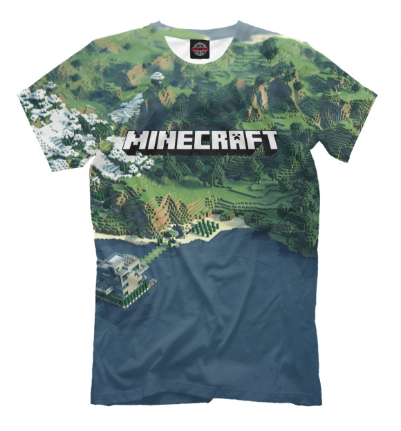 Мужская футболка с изображением Minecraft цвета Серый