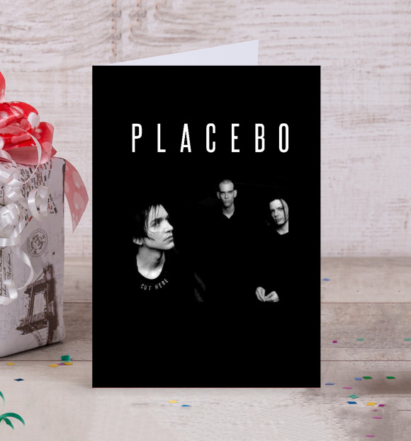 Открытка с изображением Placebo band цвета Белый