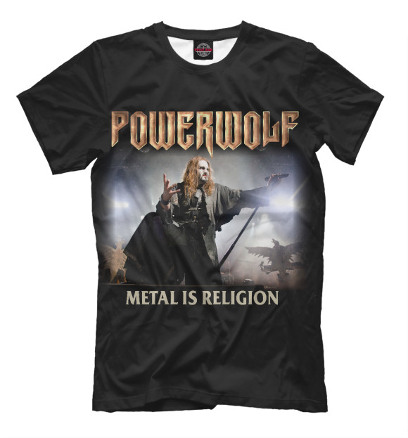 Мужская футболка с изображением Powerwolf - Attila Dorn цвета Черный