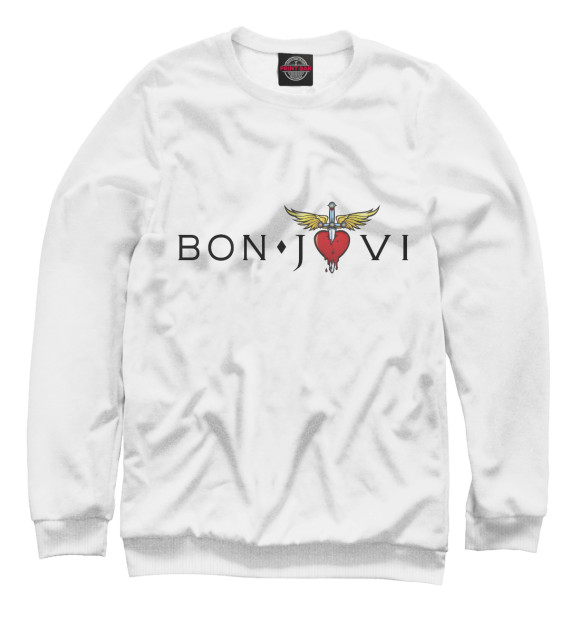Свитшот для девочек с изображением Bon Jovi цвета Белый