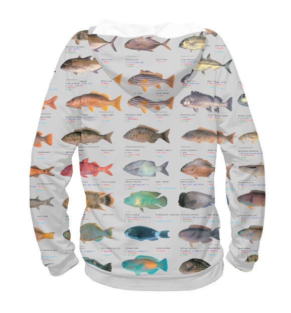 Худи для мальчика с изображением рыбы на удочку цвета Белый