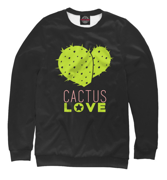 Свитшот для девочек с изображением Cactus Love цвета Белый