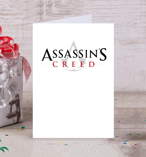 Открытка с изображением Assassin’s Creed цвета Белый