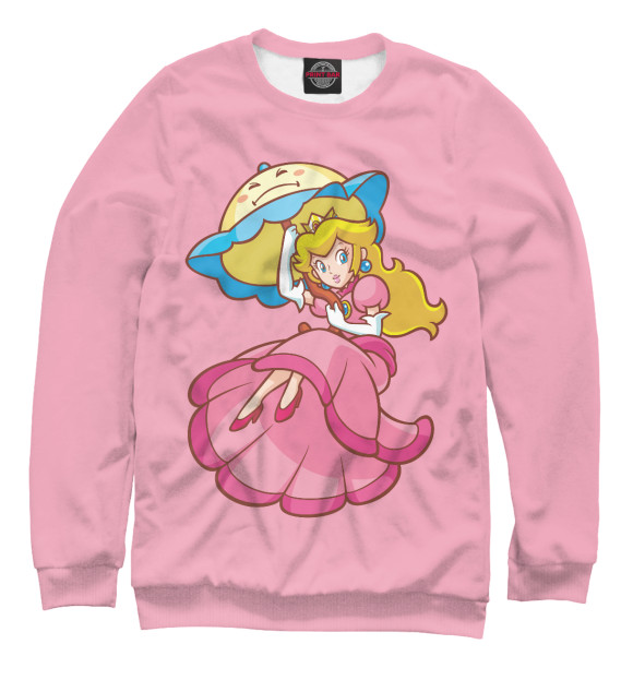 Свитшот для девочек с изображением Princess Peach цвета Белый