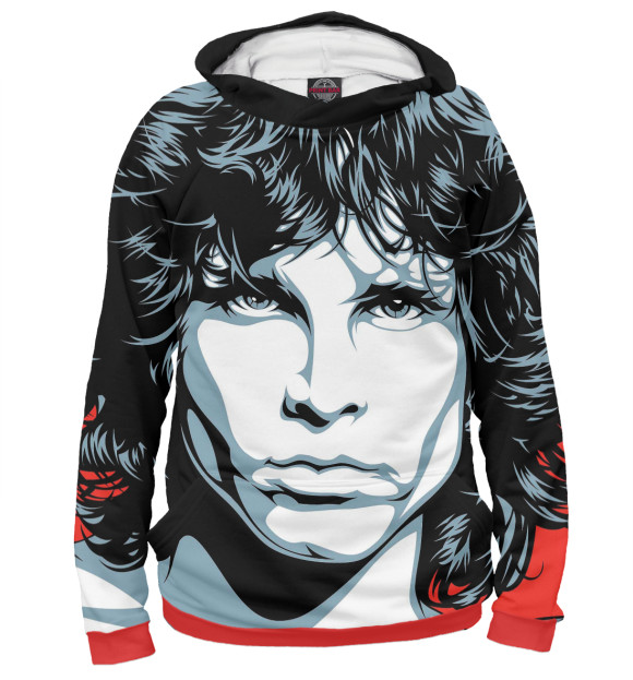 Женское худи с изображением Jim Morrison цвета Белый