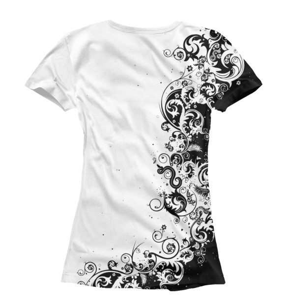 Женская футболка с изображением White patterns цвета Белый