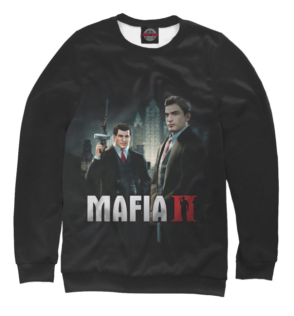 Мужской свитшот с изображением Mafia II цвета Белый