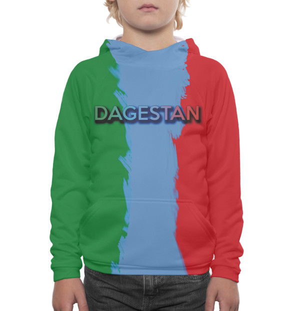 Худи для мальчика с изображением Дагестан цвета Белый