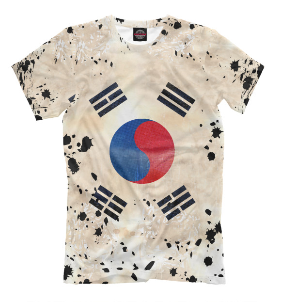 Мужская футболка с изображением Корея цвета Бежевый