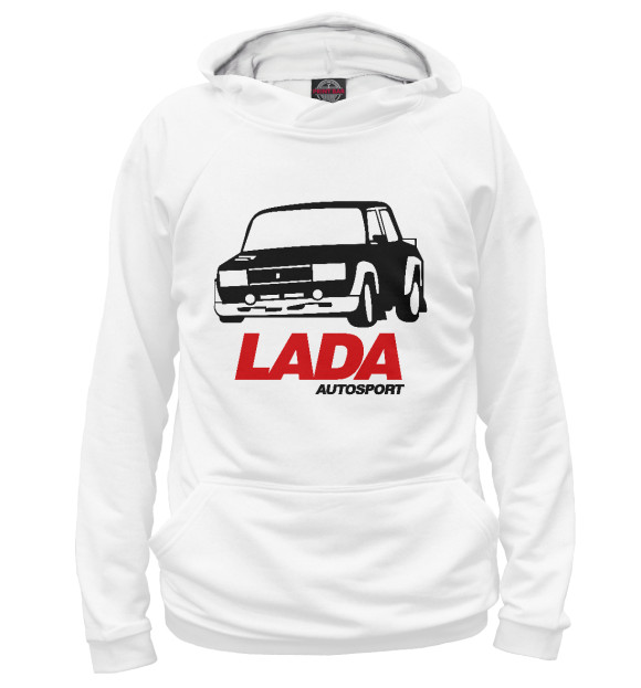 Худи для мальчика с изображением Lada Autosport цвета Белый