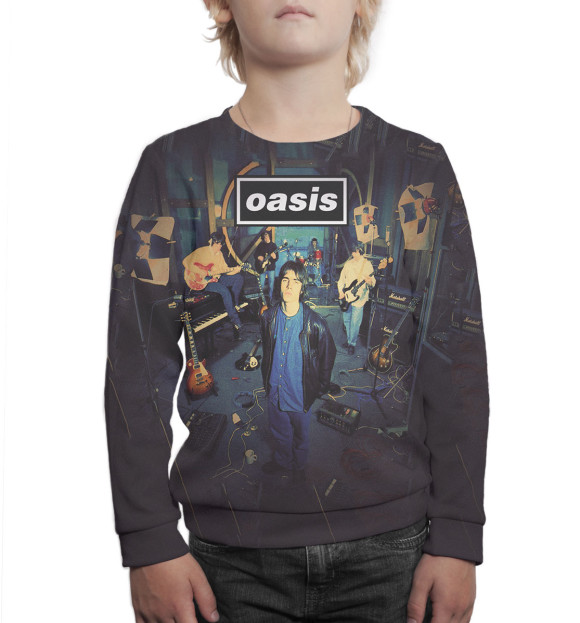 Свитшот для мальчиков с изображением Oasis цвета Белый