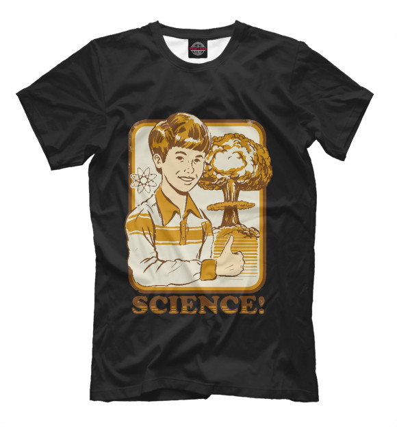 Мужская футболка с изображением Наука цвета Черный