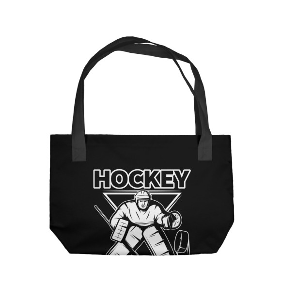 Пляжная сумка с изображением Чемпионат по хоккею цвета 