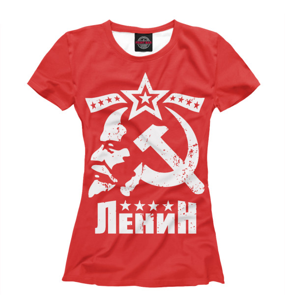 Женская футболка с изображением Ленин СССР цвета Белый