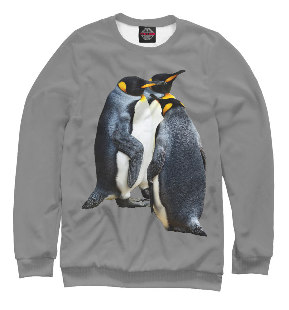 Свитшот для девочек с изображением Королевский Пингвин цвета Белый