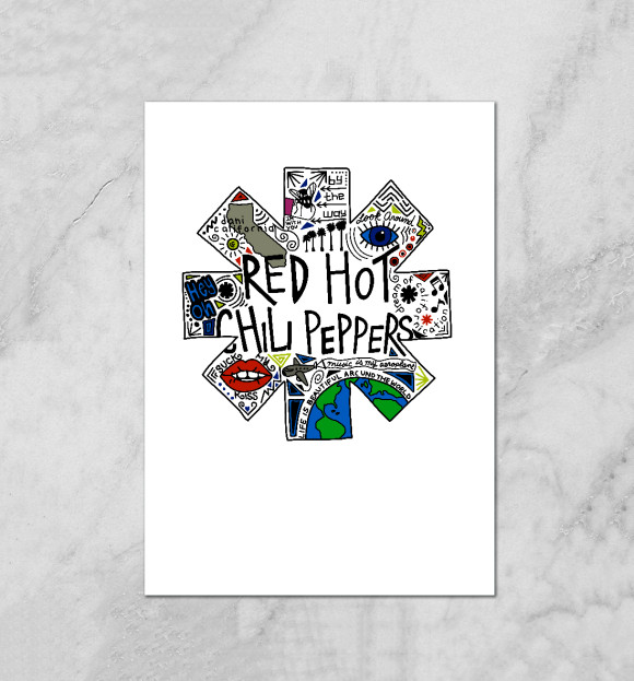 Плакат с изображением Red Hot Chili Peppers цвета Белый