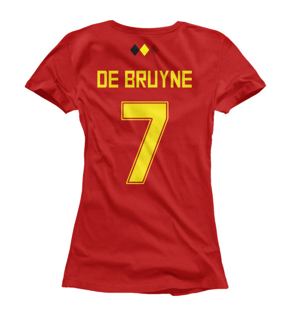 Футболка для девочек с изображением Кевин Де Брёйне - Сборная Бельгии цвета Белый