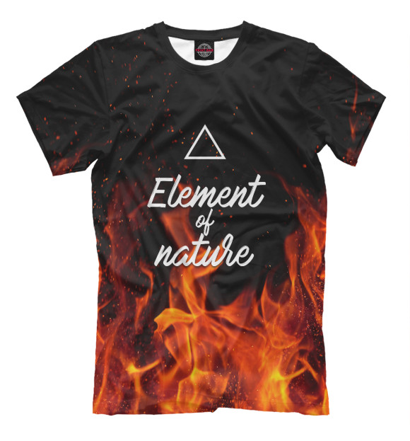 Мужская футболка с изображением Стихия огня цвета Черный
