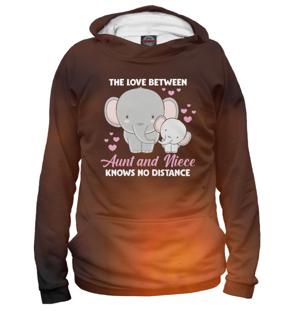 Худи для девочки с изображением Aunt and Love Elephant цвета Белый