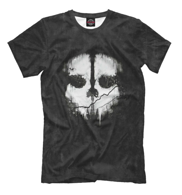 Мужская футболка с изображением Call of Duty: Ghosts цвета Черный