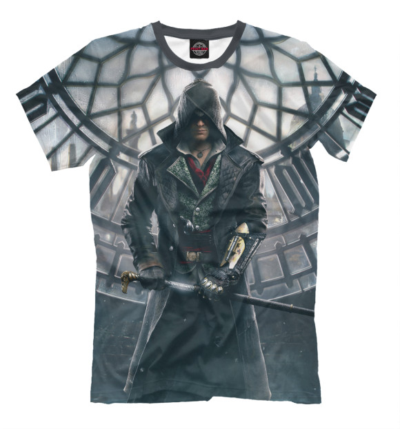 Мужская футболка с изображением Assassin`s Creen цвета Серый