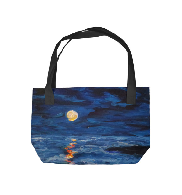 Пляжная сумка с изображением Луна и море цвета 