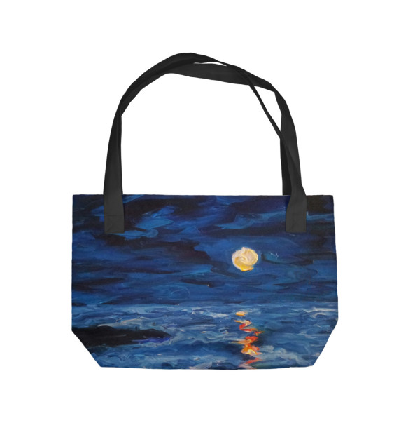Пляжная сумка с изображением Луна и море цвета 