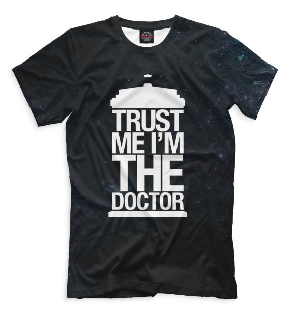 Мужская футболка с изображением Доктор Кто цвета Черный