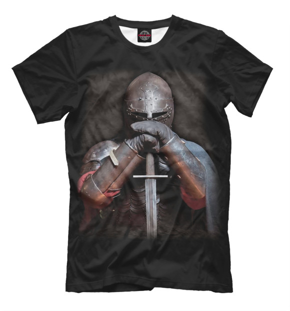 Мужская футболка с изображением Рыцарь цвета Черный