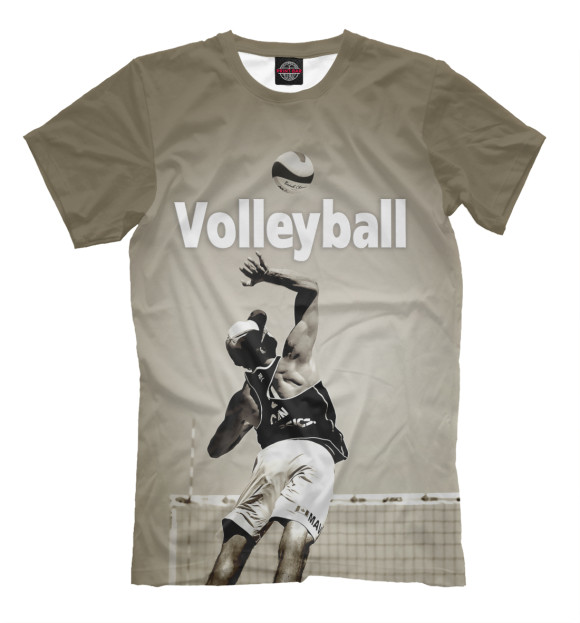 Футболка для мальчиков с изображением Volleyball цвета Серый