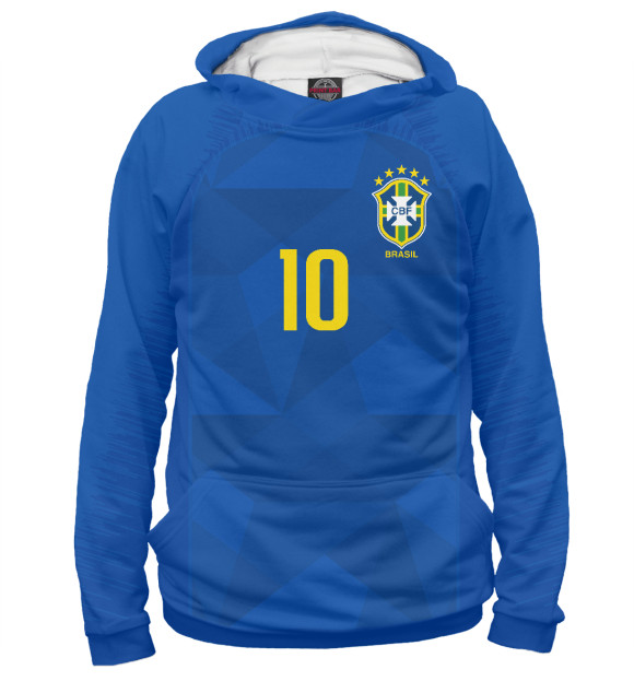Женское худи с изображением Neymar World Cup 2018 цвета Белый