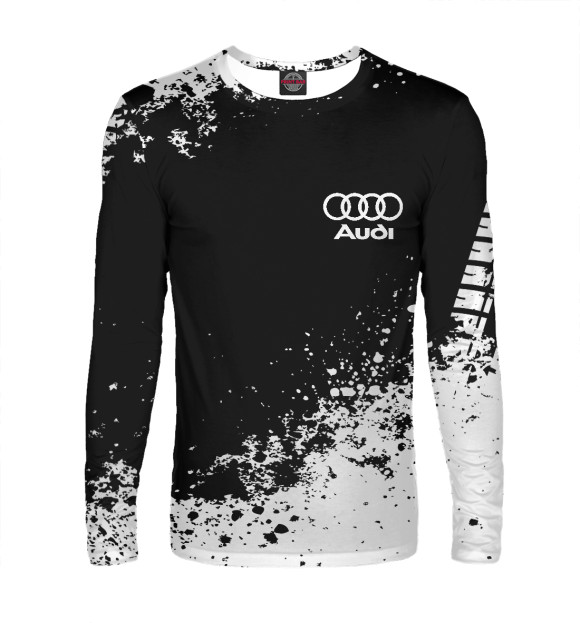Мужской лонгслив с изображением Audi abstract sport uniform цвета Белый