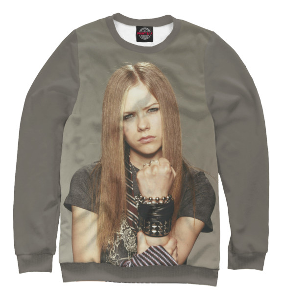 Женский свитшот с изображением Avril Lavigne цвета Белый