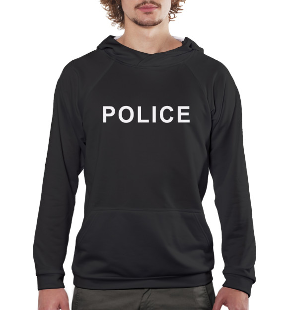 Мужское худи с изображением Police цвета Белый