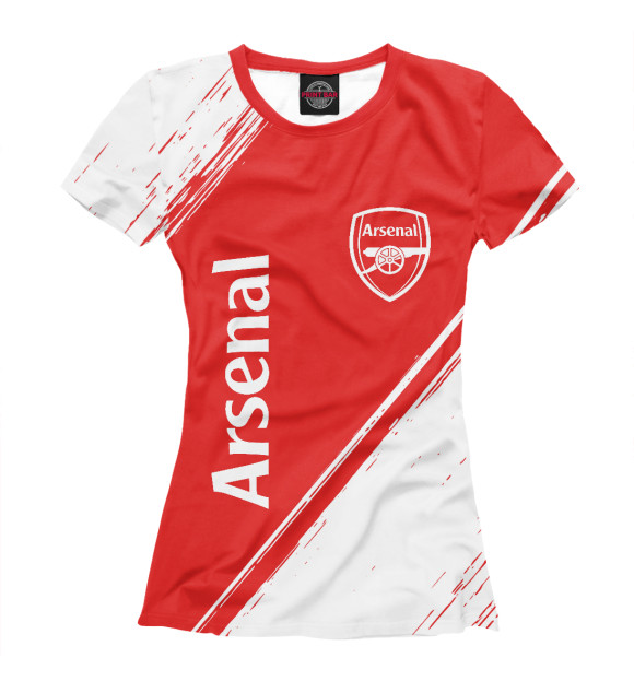 Женская футболка с изображением Arsenal - Краска цвета Белый