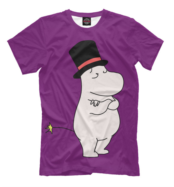 Мужская футболка с изображением Муми-тролль цвета Фиолетовый