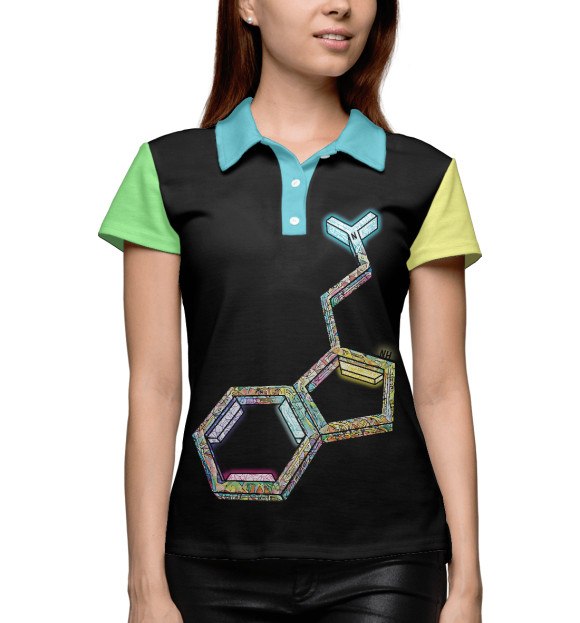 Женское поло с изображением Molecule 2.0 цвета Белый