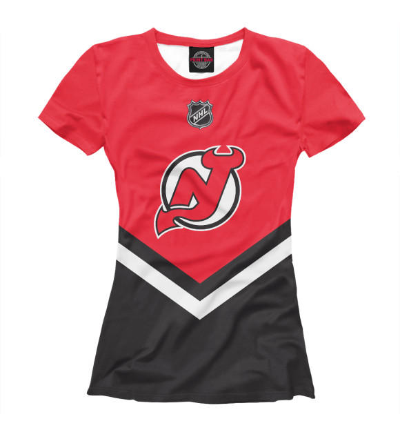 Женская футболка с изображением New Jersey Devils цвета Белый