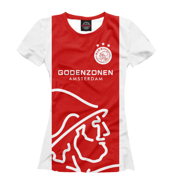 Женская футболка с изображением Аякс Амстердам цвета Белый