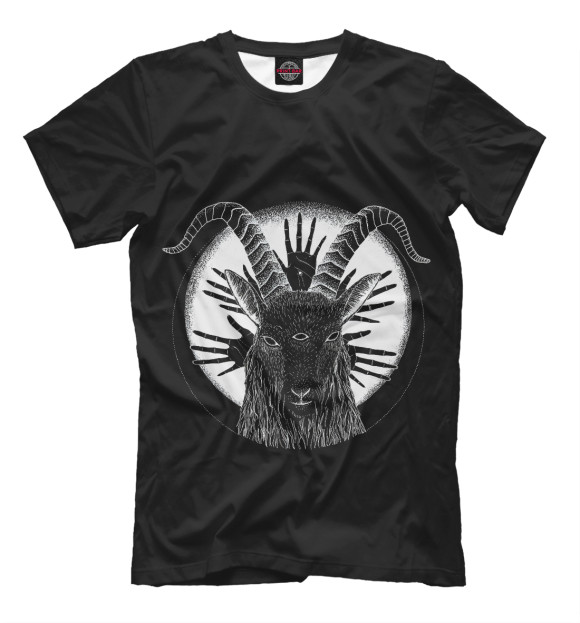Мужская футболка с изображением Goat цвета Черный