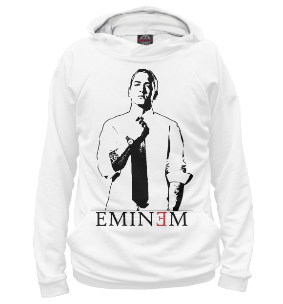 Мужское худи с изображением Eminem цвета Белый