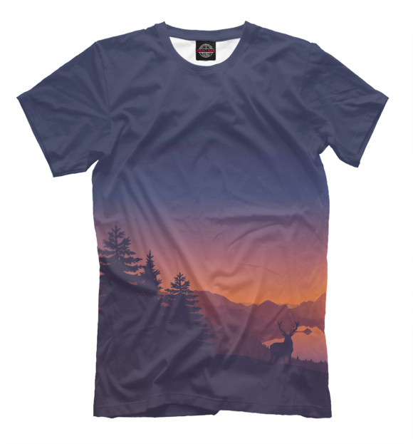 Мужская футболка с изображением Sunset цвета Серый