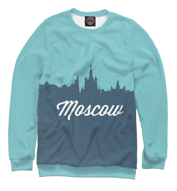 Свитшот для девочек с изображением Москва цвета Белый