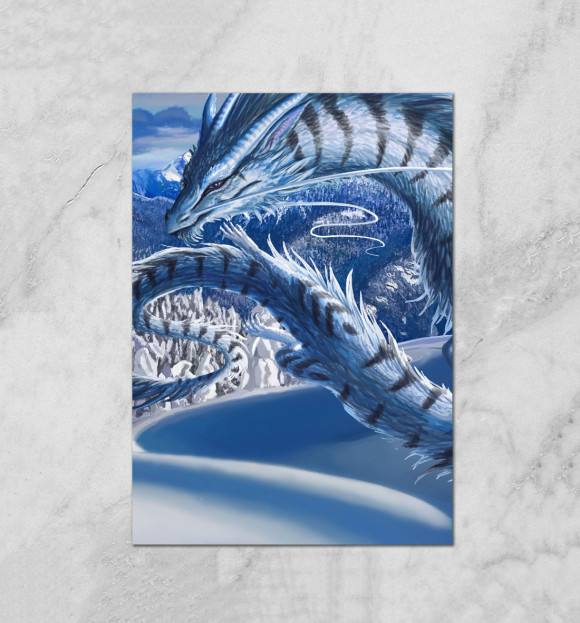 Плакат с изображением Драконы цвета Белый