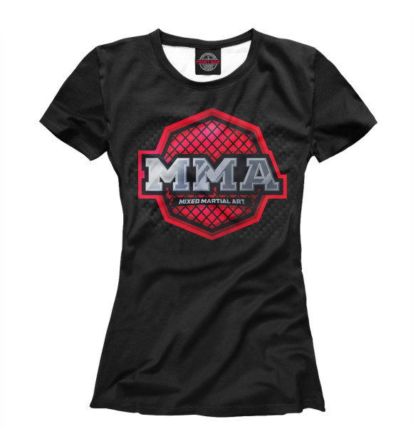 Женская футболка с изображением MMA цвета Белый