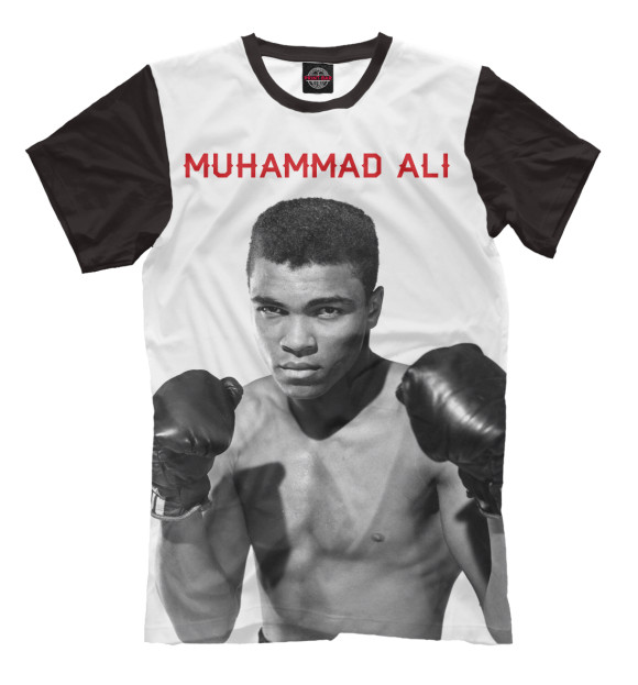 Мужская футболка с изображением Мухаммед Али цвета Молочно-белый